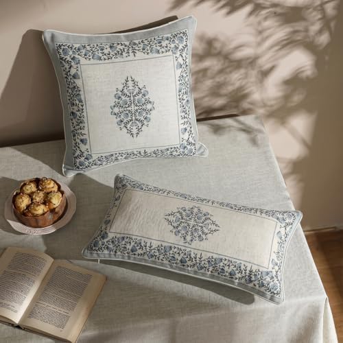 ISAENNE Designer Vintage Linen Throw Pillow Cover - Image 3