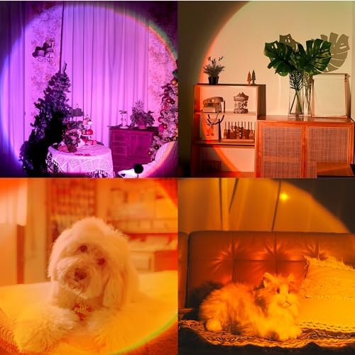 Tsrarey Sunset Lamp Projection, Not Only 21 Colors Sunset Lights, 180 Degree Rotation Led Light, Push Button Switch & APP Control Projector for Party Bedroom Decor - Image 6