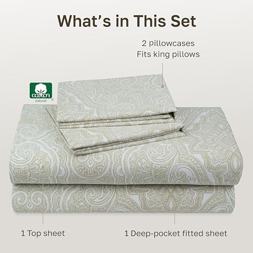 California Design Den 100% Cotton Sateen King Sheets Deep Pocket Set - Image 4