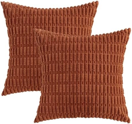 MIULEE Fall Decorative Throw Pillow Covers 20x20 Dark Rust Pack of 2 - Image 6