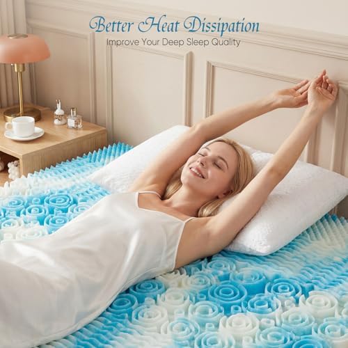 3 Inch 5-Zone Cooling Gel Memory Foam Mattress Topper Full, Pressure Relief - Image 5