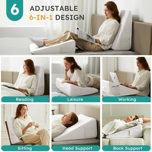 Bedluxe Wedge Pillow, 10 inch Bed Wedge Pillow - Image 2