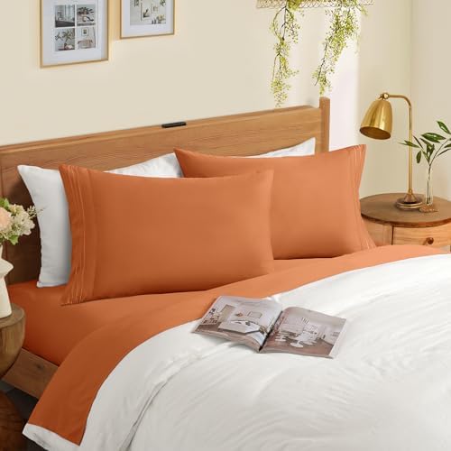 Horbaunal Microfiber Pillowcases Queen Size, Caramel Pumpkin, 2 Pack - Image 2