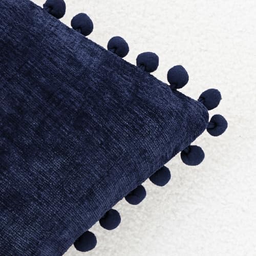 CaliTime Decorative Couch Throw Pillow Covers 18 X 18 Inches Navy Blue - Image 3