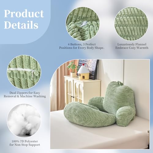 19" Reading Pillow for Bed, U Shaped Arm & Elbow Support - Image 6