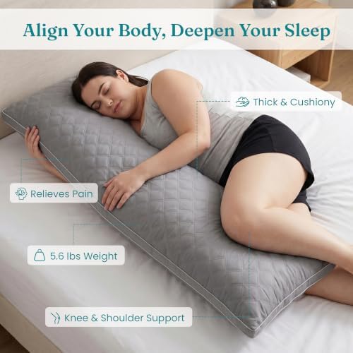 Oubonun Full Body Pillow for Side Sleeper, Adjustable Firm Long Bed Pillow - Image 3