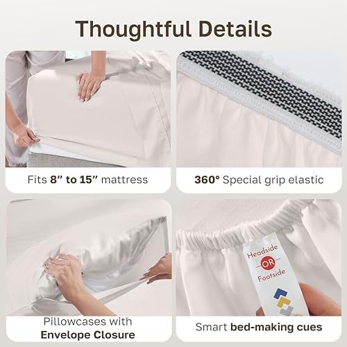 California Design Den 100% Organic Cotton Queen Size Sheets Set - Image 4