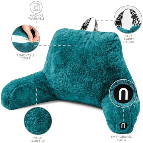 Nestl Fur Reading Pillow with Laptop Lap Desk, Stylish Back Pillow - Image 5