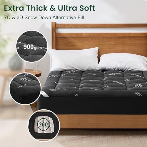 Love's cabin Twin XL Mattress Topper Viscose Derived from Bamboo, Thick Pillow - Image 2