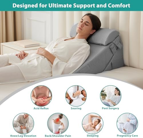 Bedluxe Wedge Pillow Set for After Surgery, Orthopedic Bed Wedge - Image 6
