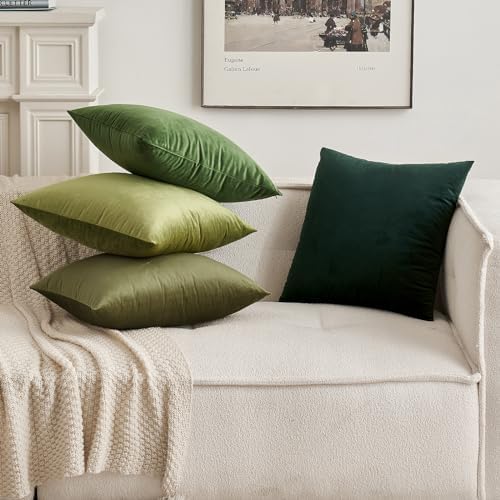 MIULEE 12x20 Inch Lumbar Velvet Throw Pillow Cover Set of 1 Olive Green - Image 5