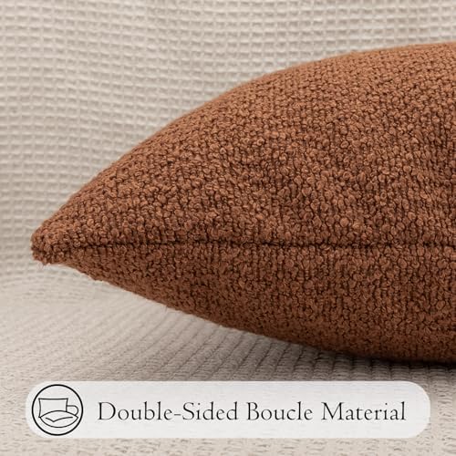 JoraLion 14x24 inch Boucle Lumbar Pillow Cover, Rust Woven Texture Neutral Long - Image 5