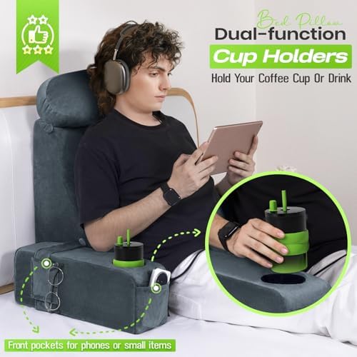 19 INCH Reading Pillow for Adults, Back Pillow for Bed Sitting Up, Backrest - Image 3