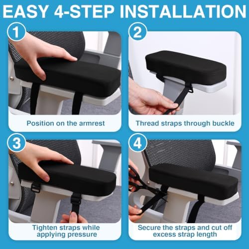 Smiry Memory Foam Office Chair Armrest Pads, Non-Slip Armrest Cushion - Image 6