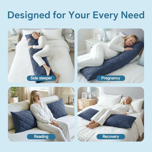 BEDELITE Cooling Body Pillow, Memory Foam Filled, 20x54 Inches - Image 5