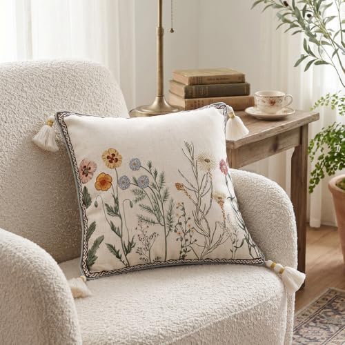 ISAENNE Designer Vintage Linen Throw Pillow Cover - Image 2