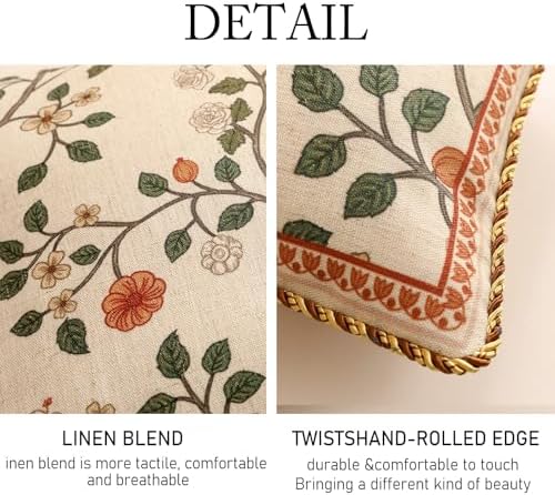 ISAENNE Designer Elegant Vintage Linen Throw Pillow Cover - Image 5