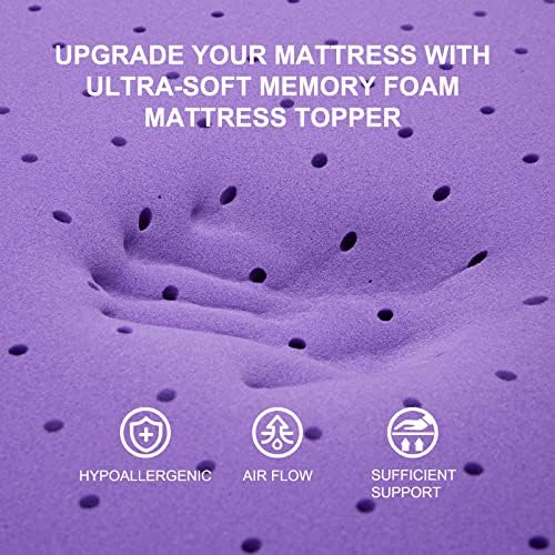 SINWEEK 2 Inch Gel Memory Foam Mattress Topper Ventilated Soft Pressure Relieve - Image 3