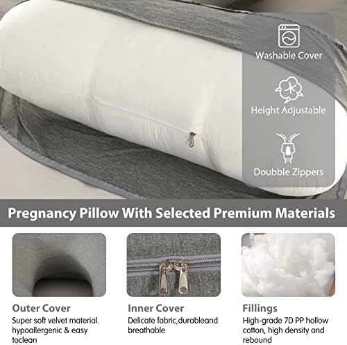 Elover U Shaped Pregnancy Pillow, Full Body Maternity Support - Image 4