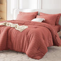 MUXHOMO 5 Pieces Twin Comforter Set, Seersucker Bed in a Bag Twin Size by MUXHOMO