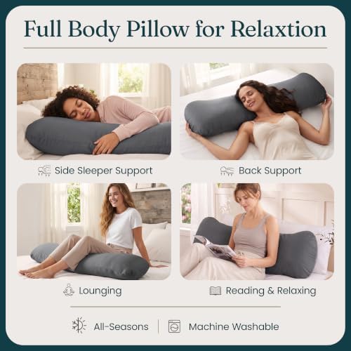 Oubonun Weighted Body Pillow for Side Sleepers, 48x14in 9.4lbs - Image 6