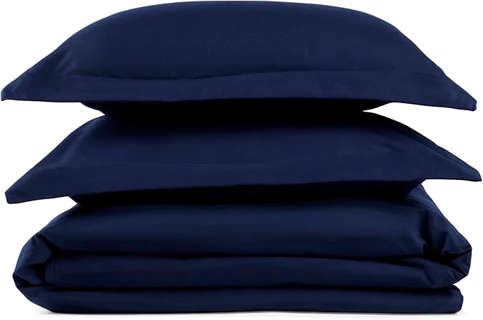 PeachSkinSheets 1500tc Level of Softness Soft Cooling Duvet Cover Set | King/Cali King Size - Mariner Blue