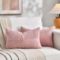 Fancy Homi 2 Packs Blush Pink Lumbar Decorative Throw Pillow Covers 14x24 Inch by Fancy+Homi