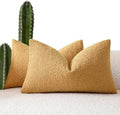 Foindtower Cozy Textured Boucle Lumbar Throw Pillow Covers 12x20 Sunflower by Foindtower
