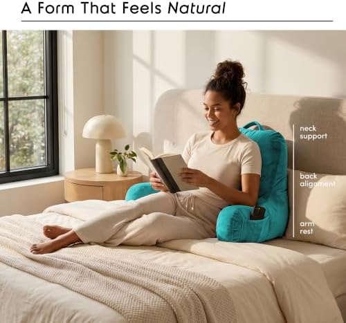 Nestl Reading Pillow for Bed, Back Pillow for Sitting Up in Bed - Image 2