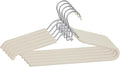 Spring Fever Foam Padded Clothes Hangers with Hooks - Sponge Non Slip Chrome Plating Heavy Duty Space Saving Open Ended for Women Men Pants Coat Beige 5 Pack