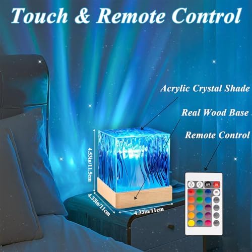 Aurora Projector Light, 16-Color Ambient Lighting Room Decor, Wood Base - Image 4