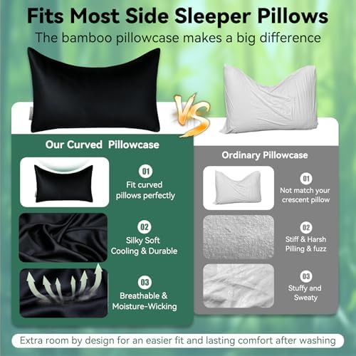 Cooling Curved Pillowcase for Side Sleeper Pillow - Image 2