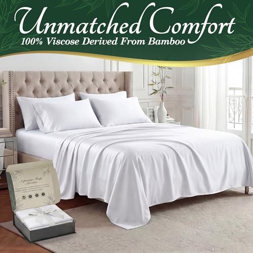 DECOLURE 100% Viscose Derived from Bamboo Sheets Full Size, Luxury 6 Pc Set - Image 2