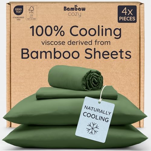 Bambaw 100% Viscose Derived from Bamboo Sheets King Size Set – 4pcs Cooling by Bambaw