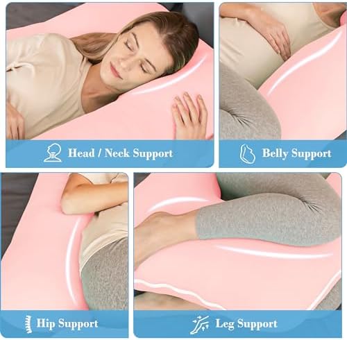 Cute Castle Cooling Cover Pregnancy Pillows, Soft U-Shape Maternity Pillow - Image 6