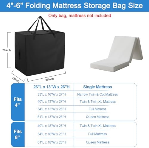 Folding Mattress Storage Bag Fits 4" Single Mattress - Image 3