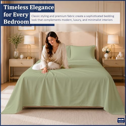 Cottingon 4 Piece Queen Sheets Fits 16" Deep, Egyptian Cotton - Image 3