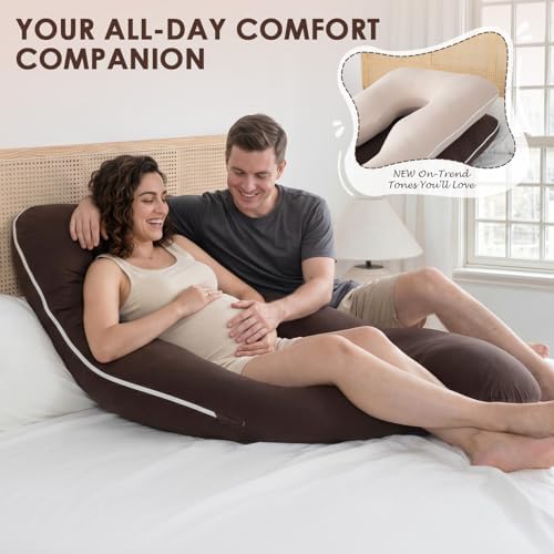 QUEEN ROSE U Shaped Pregnancy Pillow, Breathable Cotton Full Body Support - Image 4