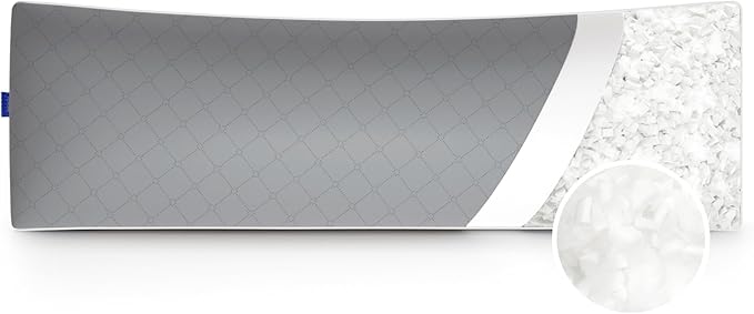 YZ HOME Long Body Pillow for Adults - Firm Body Pillow Insert with Shredded White Memory Foam, Adjustable Height, Soft Support for Side Sleeping, Pregnant Women, Washable (Grey, 20x54 Inch)