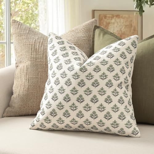 YCOLL Farmhouse Floral Pillow Covers 22x22 Set of 2, Rustic Country Decorative - Image 2