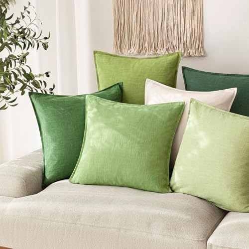 Foindtower Decorative Linen Lumbar Throw Pillow Covers 12x20 Lime Green - Image 5