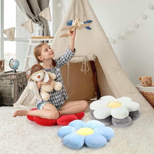 Reginary 4 Pcs Flower Floor Pillow Cushion Kids - Image 4
