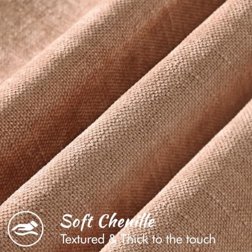 decorUhome Chenille Throw Pillow Covers 24x24 Set of 2, Dusty Pink - Image 2