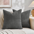 Fancy Homi 2 Packs Dark Gray Samll Decorative Throw Pillow Covers 12x12 Inch by Fancy+Homi