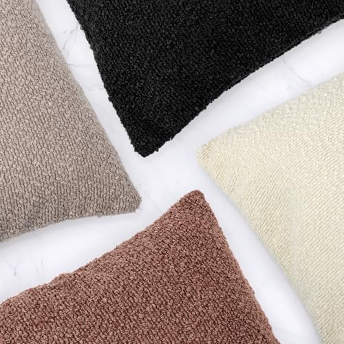 JoraLion 14x36 inch Boucle Lumbar Pillow Cover, Ivory Woven Texture Neutral - Image 3