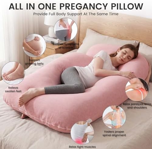 Jcickt Pregnancy Pillow for Sleeping, 59 inch Maternity Pillow - Image 4