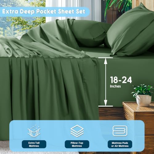 SONORO KATE 1000 Series 100% Egyptian Cotton King Sheets, Extra Deep Pocket - Image 2