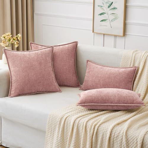 MIULEE Decorative Couch Throw Pillow Covers 20x20 Inch Blush Pink 2 Pack - Image 5