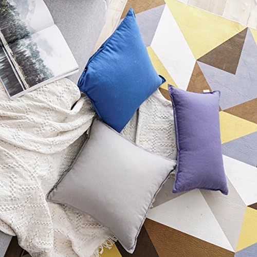 Jeanerlor Pack of 2 Cotton Linen Soft Soild Decorative Square Throw Pillow - Image 5