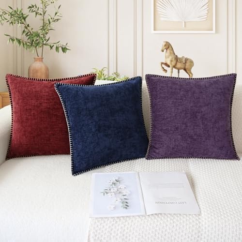 CaliTime Decorative Couch Throw Pillow Covers 20 X 12 Inches Burgundy - Image 5